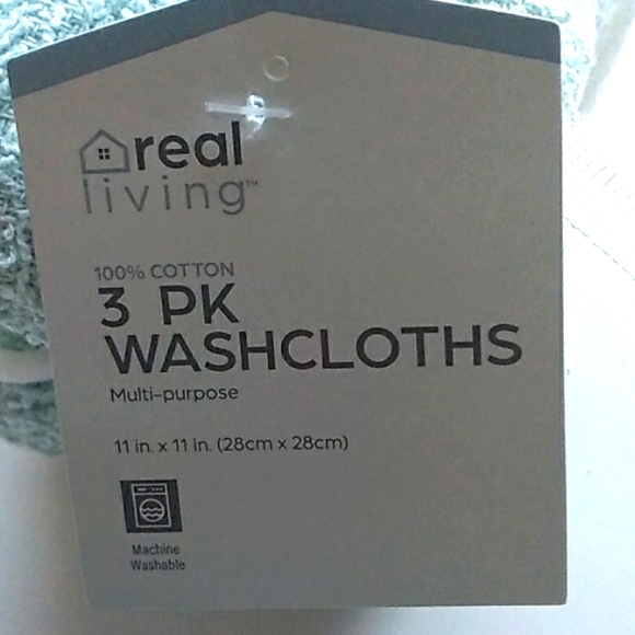 Light Green/ White Washcloth Set 3 PC - Picture 3 of 3